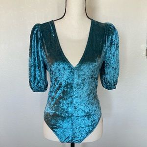 Free People Don’t You Wish Velvet Bodysuit